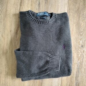 Polo by Ralph Lauren Dark Gray Crew Neck Pullover Sweater Cotton Preppy Size XXL